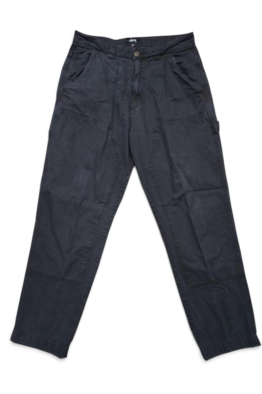 Stussy Carpenter Pants Mens 30x30 Faded Blue Double Knee Authentic Workgear
